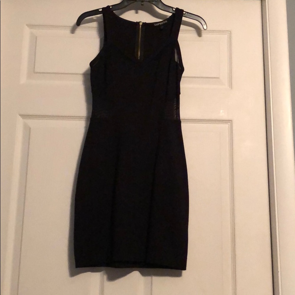 Express Black Dress with Shear Detail